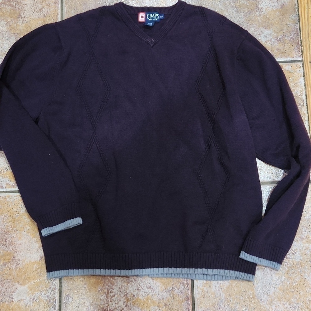 Chaps men's size large grandpa sweater EUC
